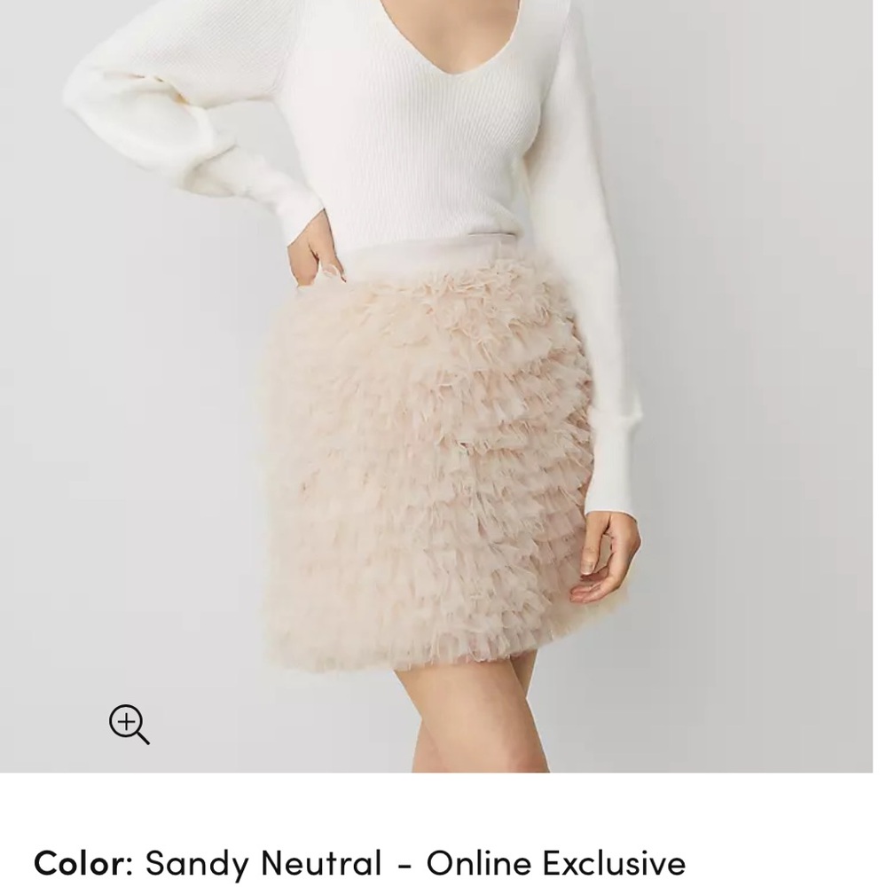 NWT Ann Taylor Studio Collection Tulle Ruffle Skirt